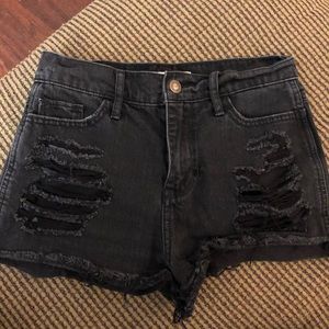 HOLLISTER high rise black jean shorts